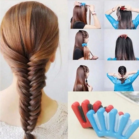 🎀🆕 Blue Five-finger Sponge Braiding Tool For Daily Use Of Rolls,Twists,Braids - Picture 5 of 7